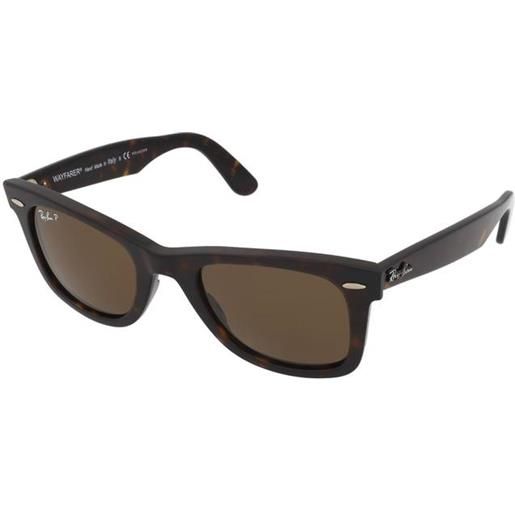 Ray-Ban wayfarer rb2140 - 902/57 | occhiali da sole graduati o non graduati | prova online | unisex | plastica | quadrati | marrone, havana | adrialenti