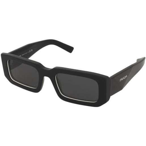 Prada pr 06ys 09q5s0 | occhiali da sole graduati o non graduati | prova online | plastica | rettangolari | nero | adrialenti