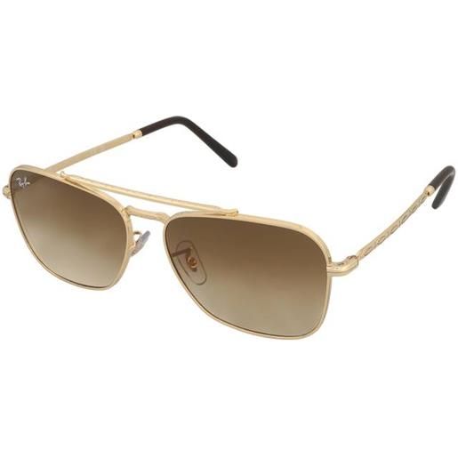 Ray-Ban new caravan rb3636 001/51 | occhiali da sole graduati o non graduati | prova online | metallo | quadrati | oro | adrialenti