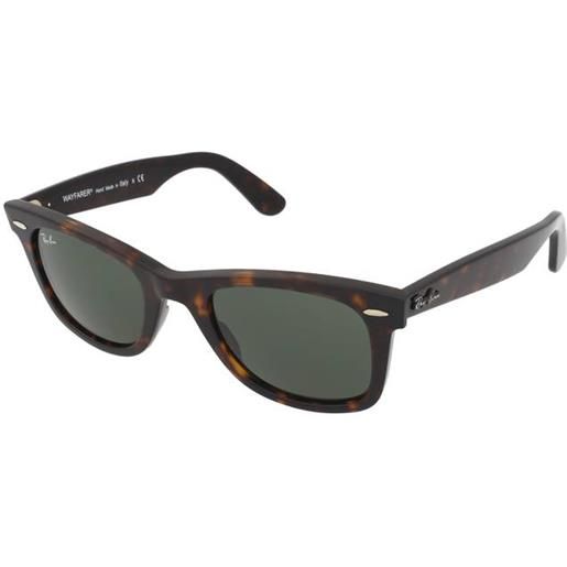 Ray-Ban wayfarer rb2140 - 902 | occhiali da sole graduati o non graduati | prova online | unisex | plastica | quadrati | marrone, havana | adrialenti