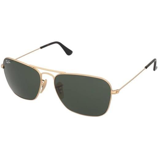 Ray-Ban caravan rb3136 181 | occhiali da sole graduati o non graduati | prova online | unisex | metallo | quadrati | oro | adrialenti