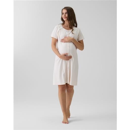 Prénatal camicia da notte parto grigia con pizzo