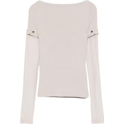 Sportmax  maglia alcide in viscosa stretch con maniche rimovibili