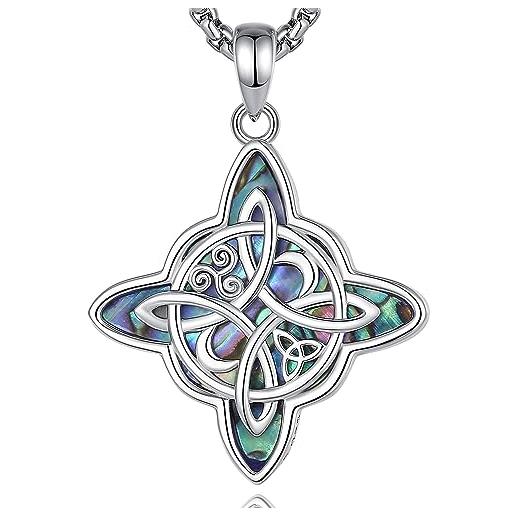 Collana Corvo Con Cuore In Argento 925 | Gioiello Mistico Con Zirconi Per Donna | Regalo Idea