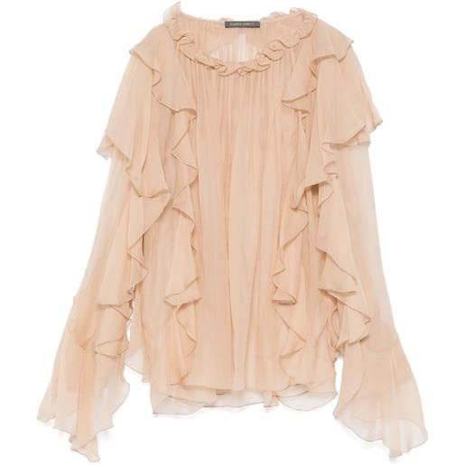 Alberta Ferretti blusa in chiffon - toni neutri