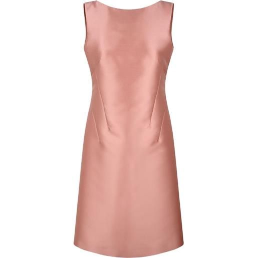 Alberta Ferretti abito in raso con fiocco posteriore - rosa