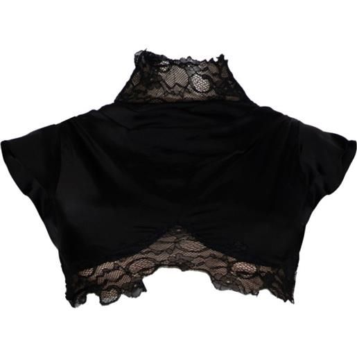 Di Petsa top crop midnight in pizzo - nero