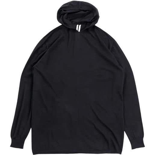 Rick Owens felpa in lana con cappuccio - nero