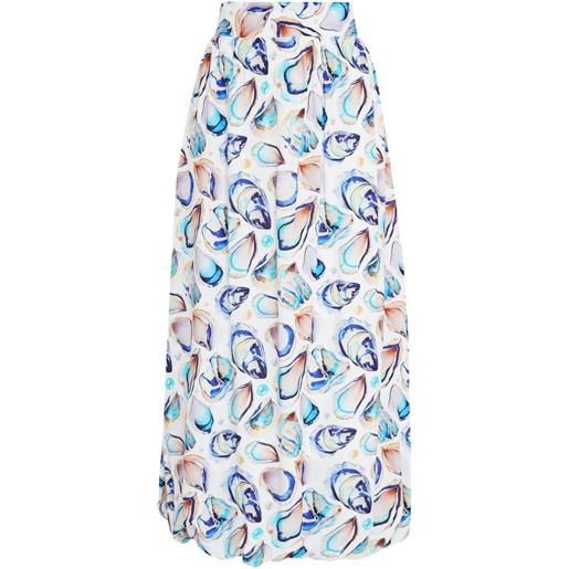 Brigitte gonna zahra con stampa - bianco