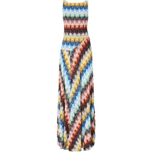 Missoni abito lungo smanicato con stampa - blu