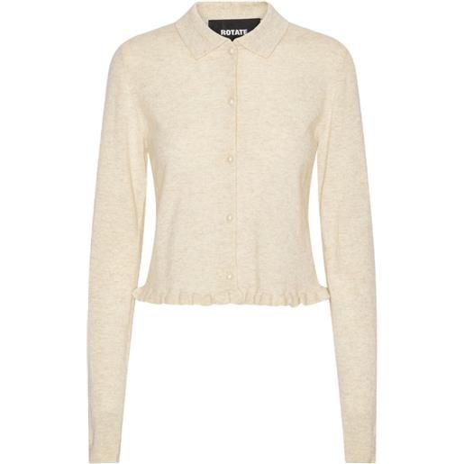 ROTATE BIRGER CHRISTENSEN cardigan con colletto stile polo - toni neutri
