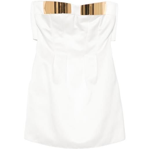 Elisabetta Franchi abito corto senza spalline - bianco
