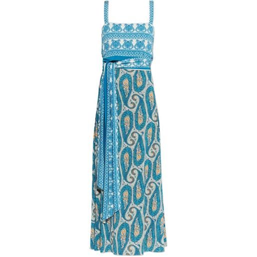 ETRO abito lungo a fantasia - blu