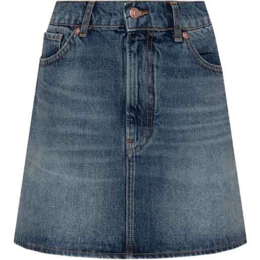 Emporio Armani minigonna denim con logo - blu