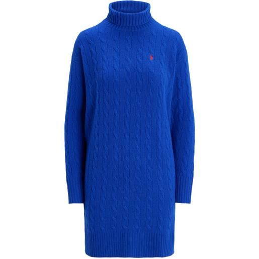 Polo Ralph Lauren abito corto a collo alto - blu