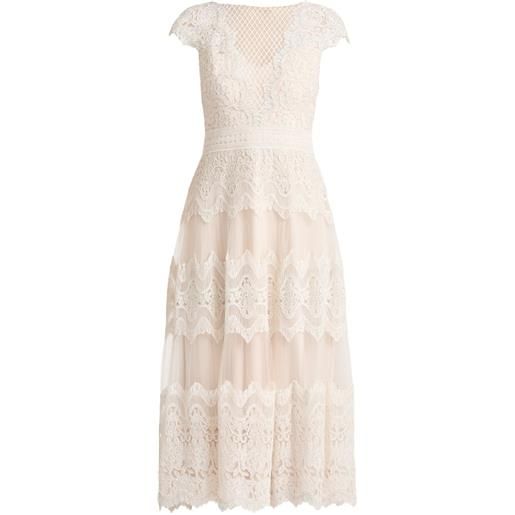 Tadashi Shoji abito con balze - bianco