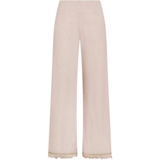Seventy pantaloni con frange - toni neutri