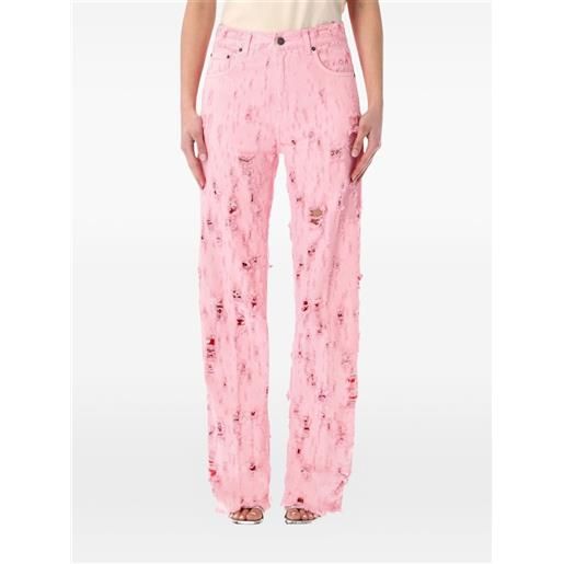 Haikure jeans bonnie con effetto vissuto - rosa