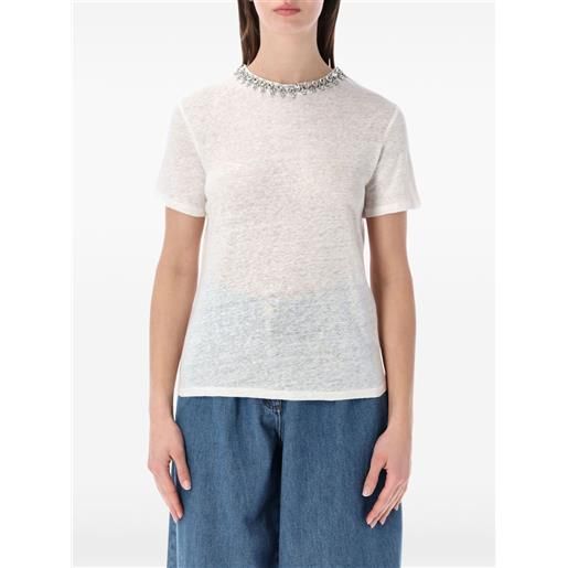 ZIMMERMANN t-shirt con decorazione di cristalli - bianco