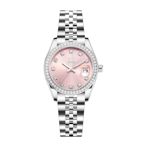 Orologio Da Donna XCZAP Al Quarzo – Quadrante Piccolo, Bracciale A Cuore, Argento E Rosa