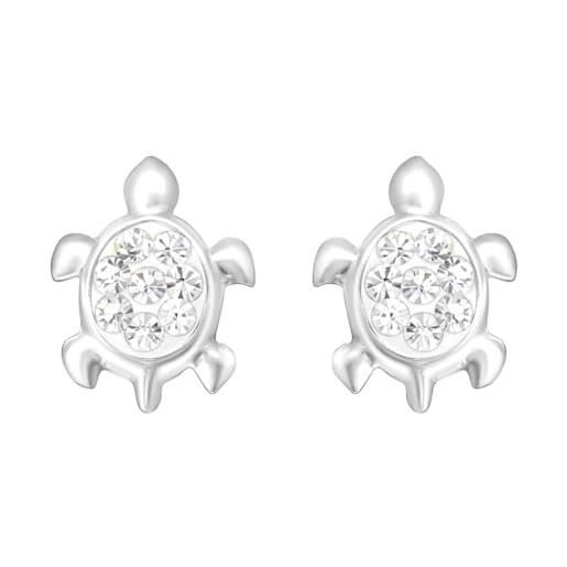PURELEI White Turtle - Orecchini A Tartaruga Con Cristalli Bianchi In Acciaio Inox Oro/Argento, Idea Regalo Donna - 3