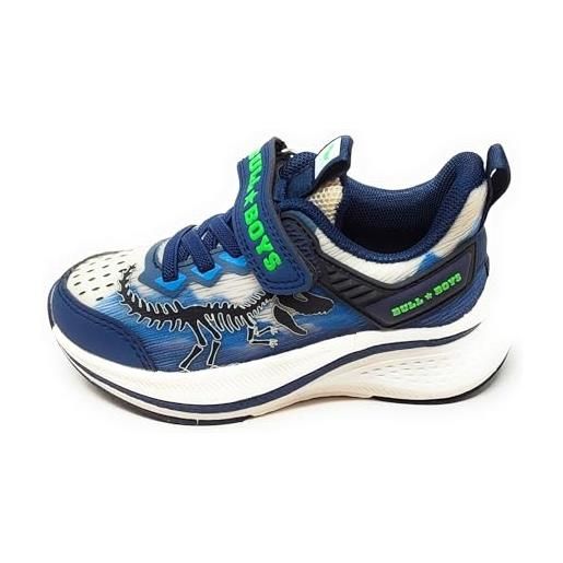 Bull Boys Sneaker da Ragazzo Dinosauro T-Rex Verde Scuro DNAL4573A00 (Verde, Sistema Taglie Calzature EU, Adolescente, Numero, Media, 34