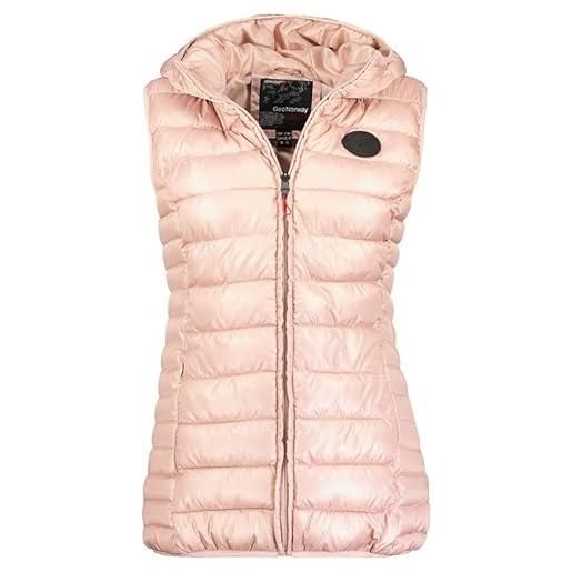 Geographical Norway annecy vest hood lady - gilet veste donna imbottita calda autunno-invernale - cappotto caldo - giacca antivento a manica corta e tasche - abito ideale (tempesta s)