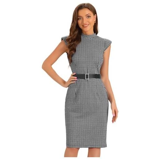 Abito Vintage A Quadri Donna Con Scollo Quadrato E Maniche Lunghe – Modello A Trapezio – Taglie Dalla XS Alla XL