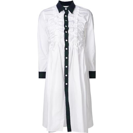 Comme Des Garçons tartan trim shirt dress - bianco