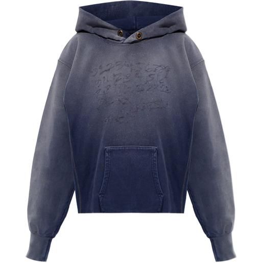 Maison Margiela felpa con ricamo logo - blu