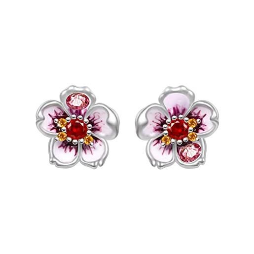 Orecchini In Argento Sterling Con Fiori E Zirconi – Festa Della Donna – MENNICA BYDGOSKA