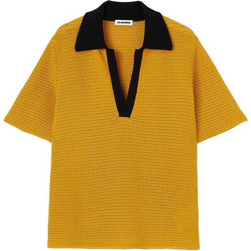Jil Sander polo a maglia - giallo