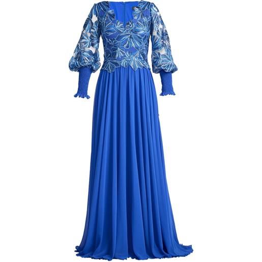 Tadashi Shoji floral long-sleeve dress - blu