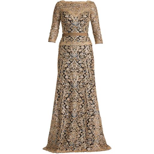 Tadashi Shoji abito a fiori - oro