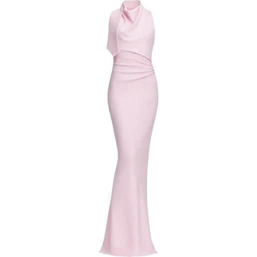 Self-Portrait abito con scollo drappeggiato - rosa