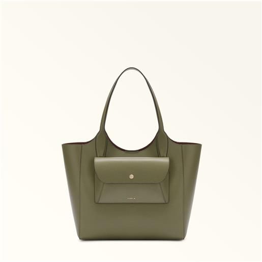 modamoda de - T241 - Borsa a tracolla in pelle italiana, Argento metallizzato, M
