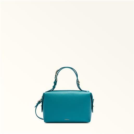 Furla double borsa boston amatore blue blu pelle di vitello notte donna