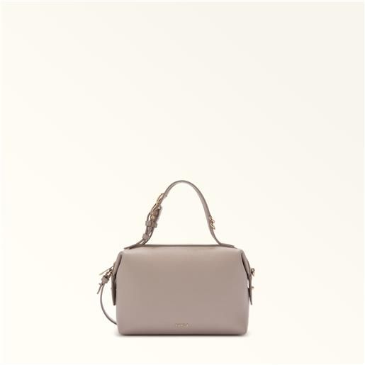 Furla double borsa boston linen pelle di vitello notte donna