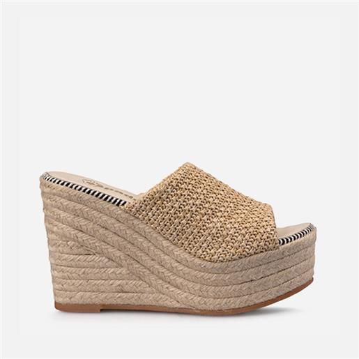 WHITE MOUNTAIN Sandali Espadrillas Con Zeppa Donna – Modello Maize, Tessuto Nero, Punta Aperta, Tacco Regolabile, Suola Imbottita, 40 EU - 5