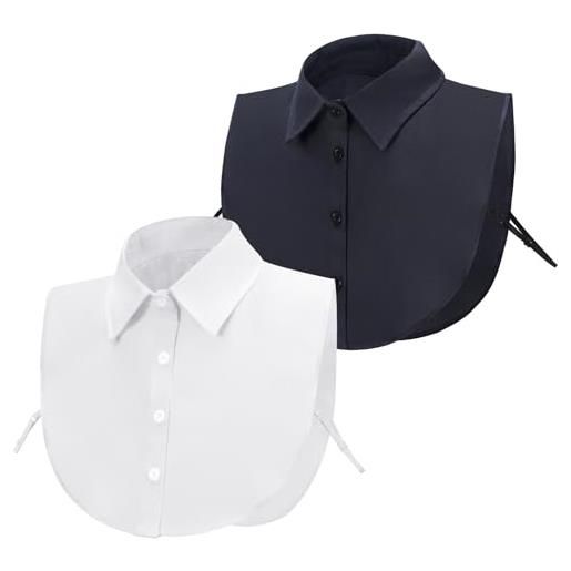 Belle Poque Camicia da donna vintage con colletto alto, maniche a