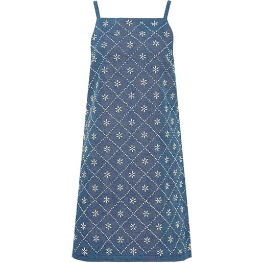 rag & bone abito denim gentry con ricamo - blu