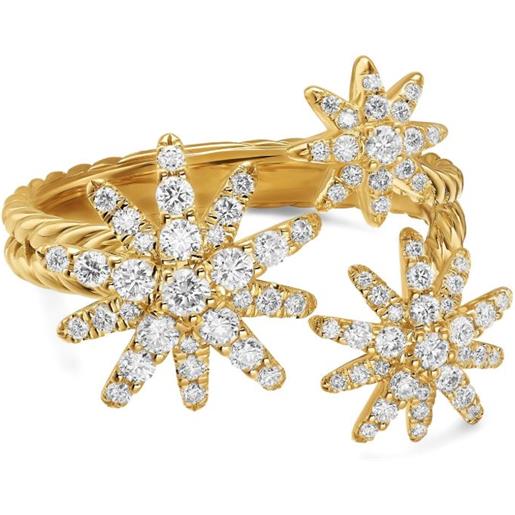 David Yurman anello starburst in oro giallo 18 carati con diamanti