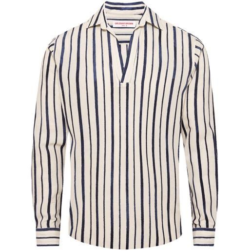 Orlebar Brown camicia ridley a righe - bianco