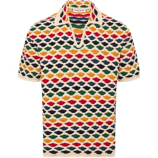 Orlebar Brown t-shirt batten con scollo a v - toni neutri