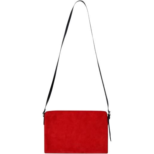 DRIES VAN NOTEN borsa a tracolla in pelle scamosciata - rosso