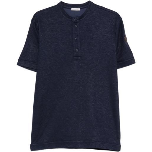 Moncler t-shirt con bottoni - blu