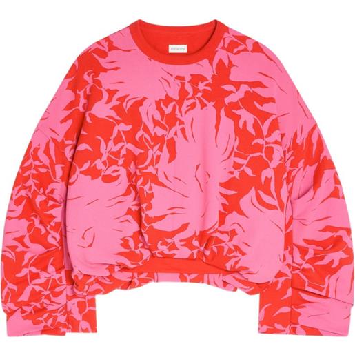 DRIES VAN NOTEN felpa a fiori - rosa