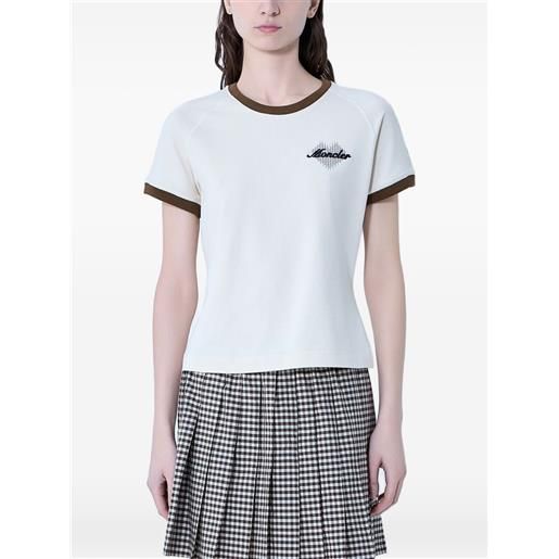 Moncler t-shirt con ricamo - toni neutri