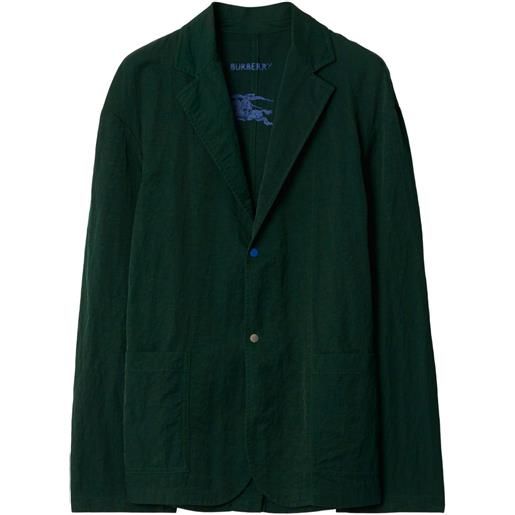 Burberry blazer monopetto con revers a lancia - verde