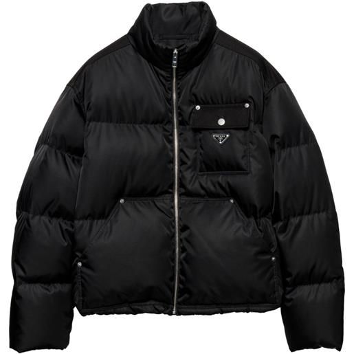 Prada piumino crop con logo - nero